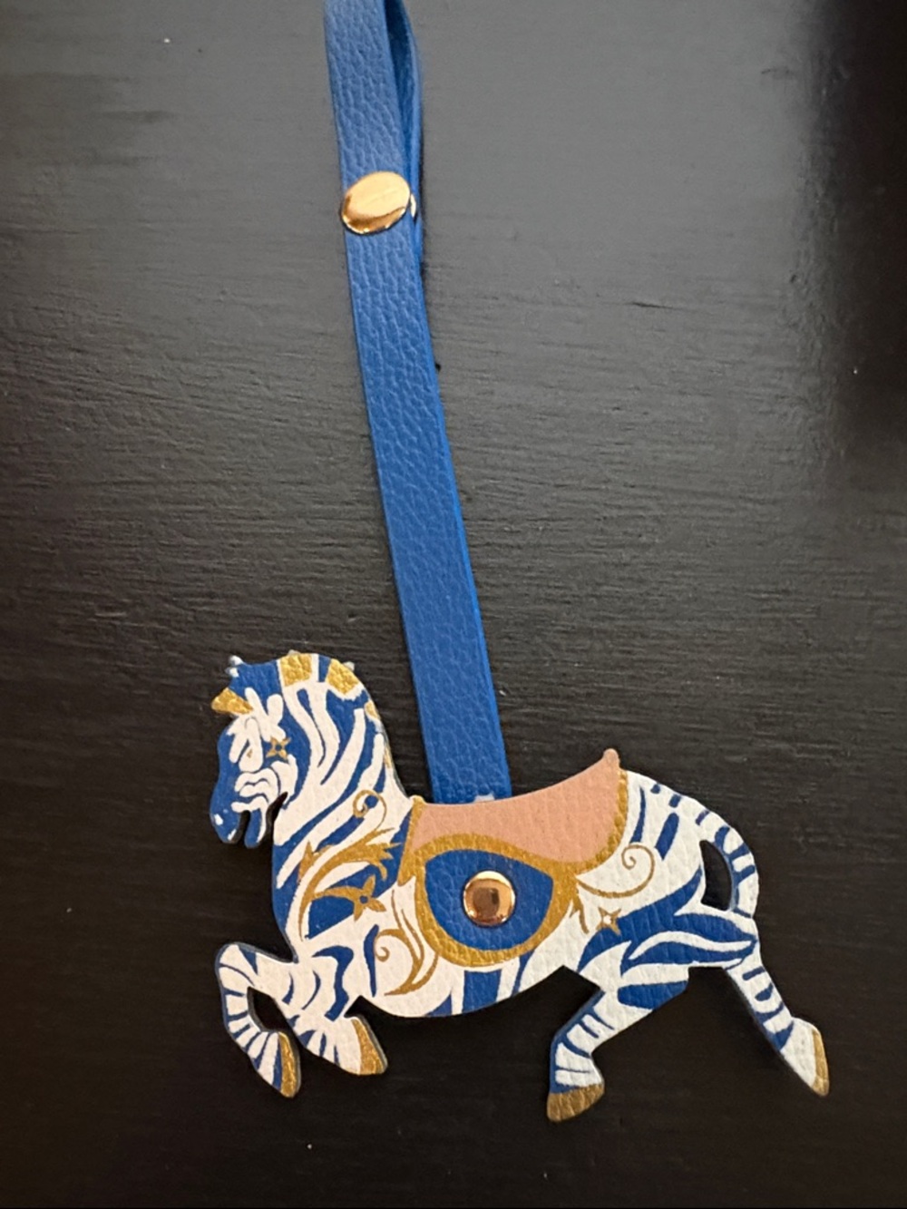 LV Blue and White Decorative Carousel Horse Ornament